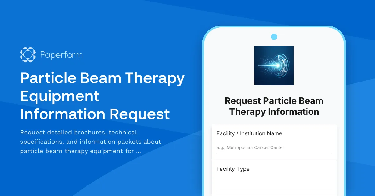 Particle Beam Therapy Equipment Information Request