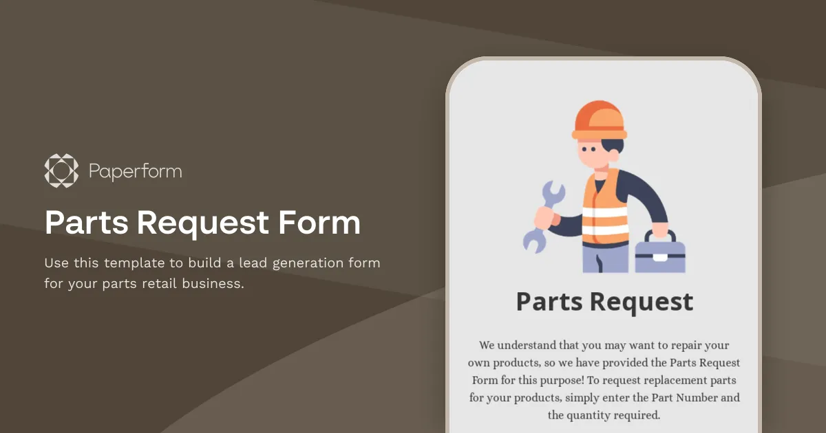 Parts Request Form