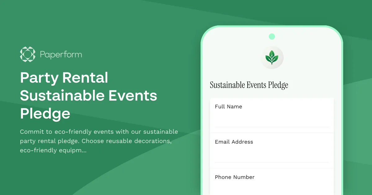 Party Rental Sustainable Events Pledge