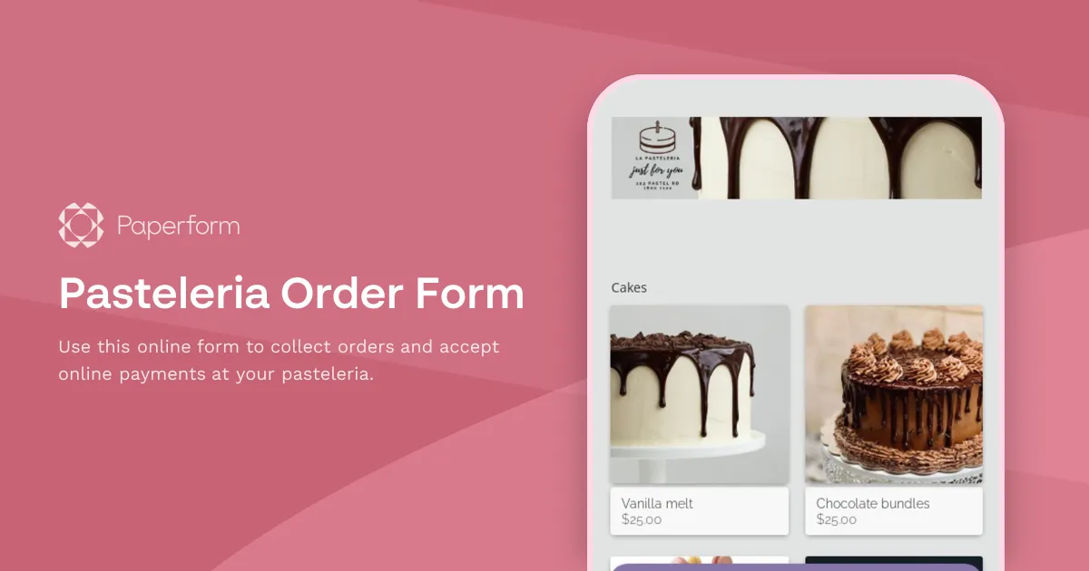 Pasteleria Order Form