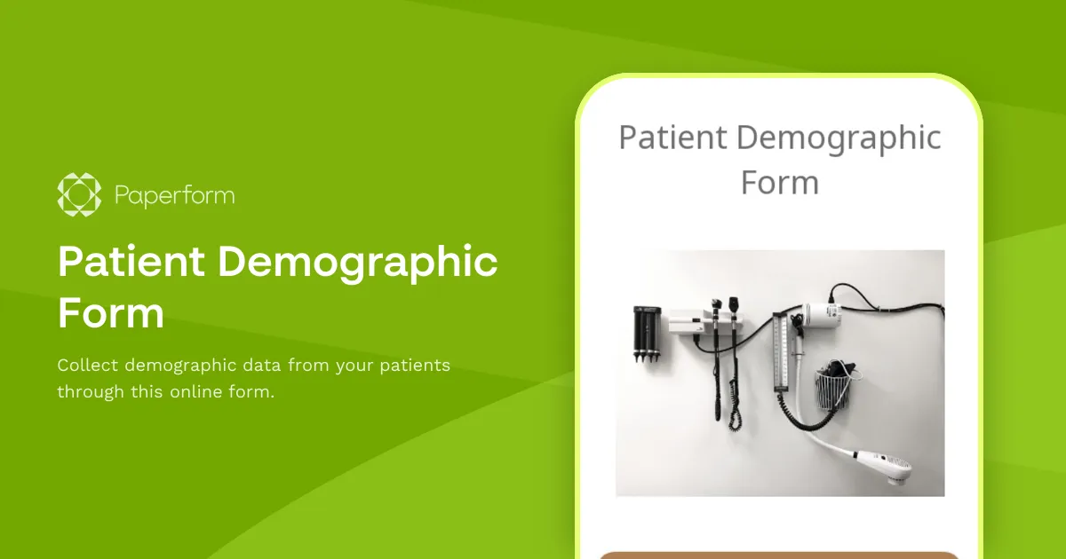 Patient Demographic Form