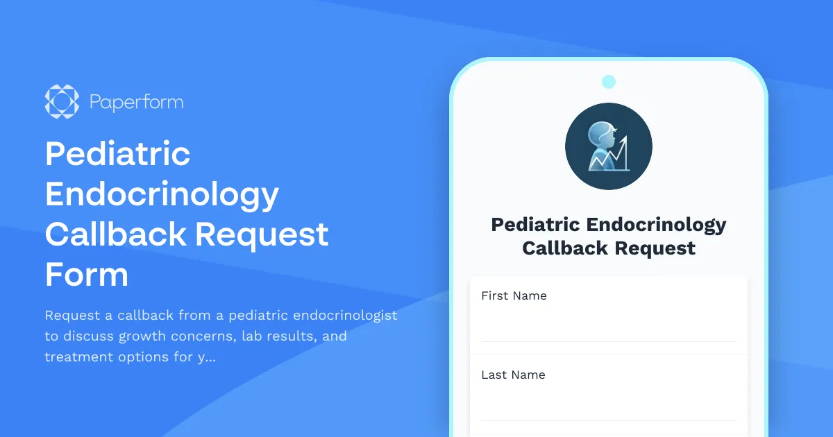 Pediatric Endocrinology Callback Request Form