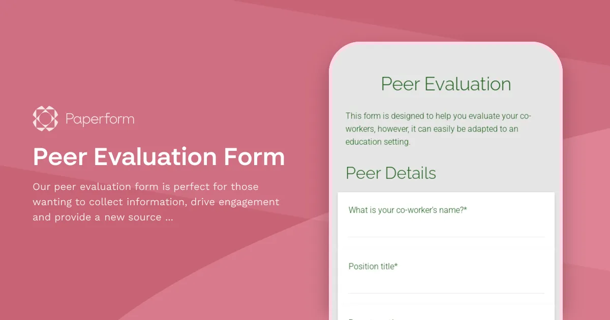 Peer Evaluation Form
