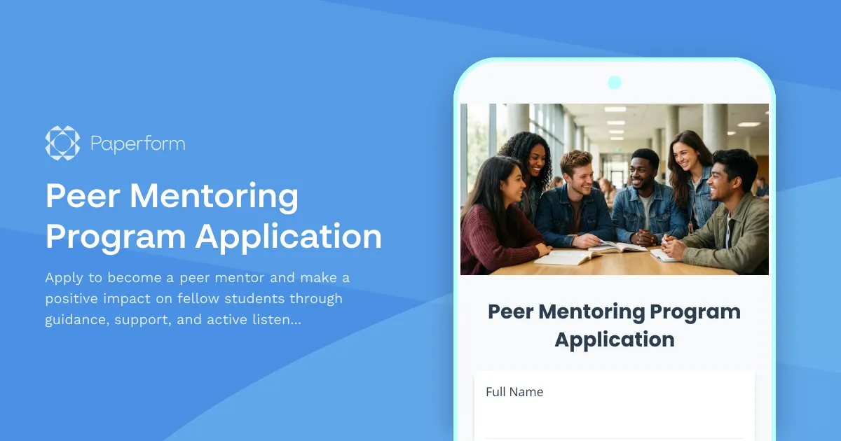 Peer Mentoring Program Application