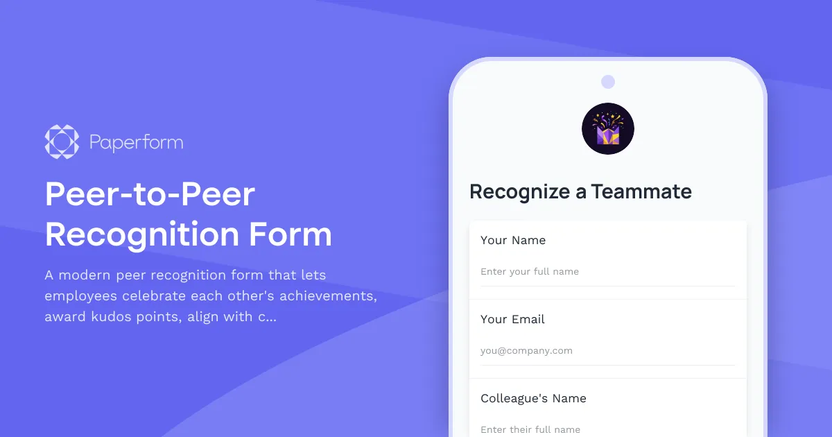Peer-to-Peer Recognition Form