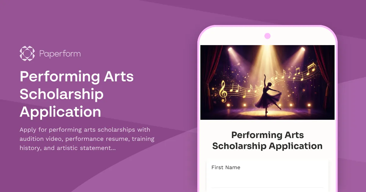 Performing Arts Scholarship Application