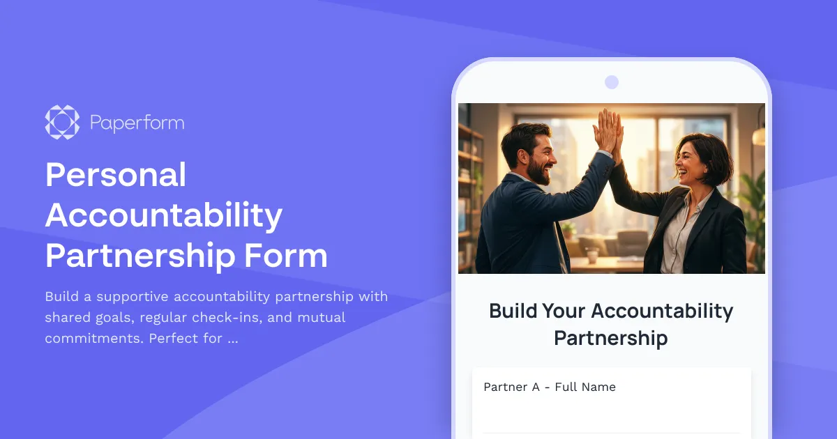 Personal Accountability Partnership Form