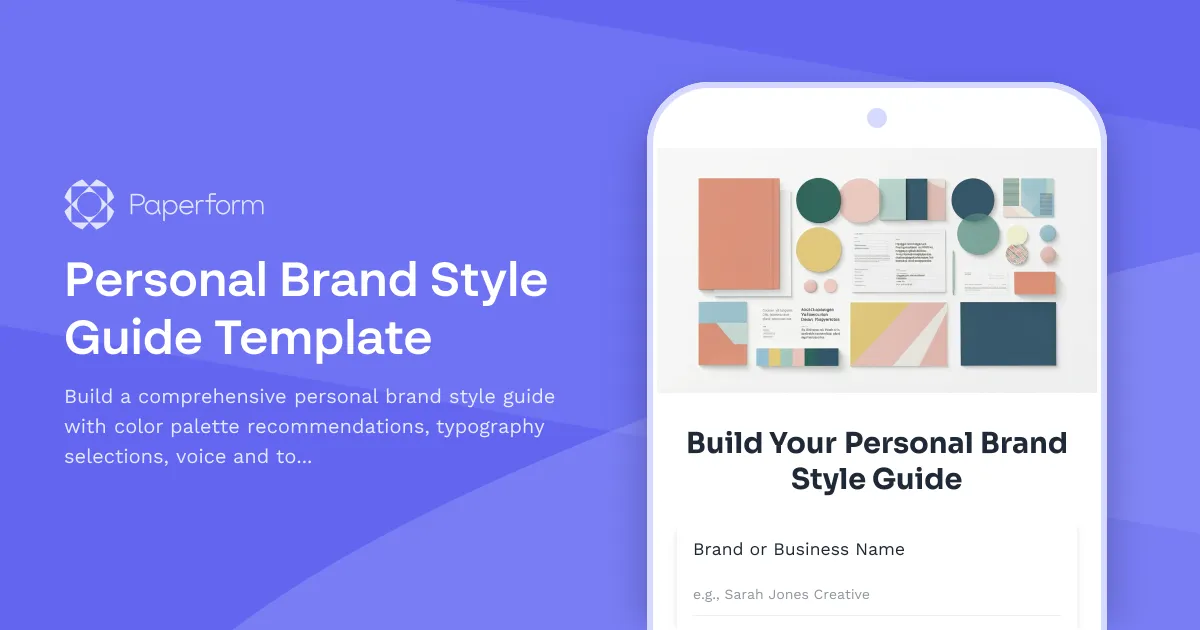 Personal Brand Style Guide Template