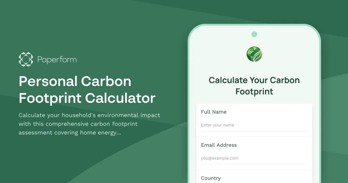 Personal Carbon Footprint Calculator