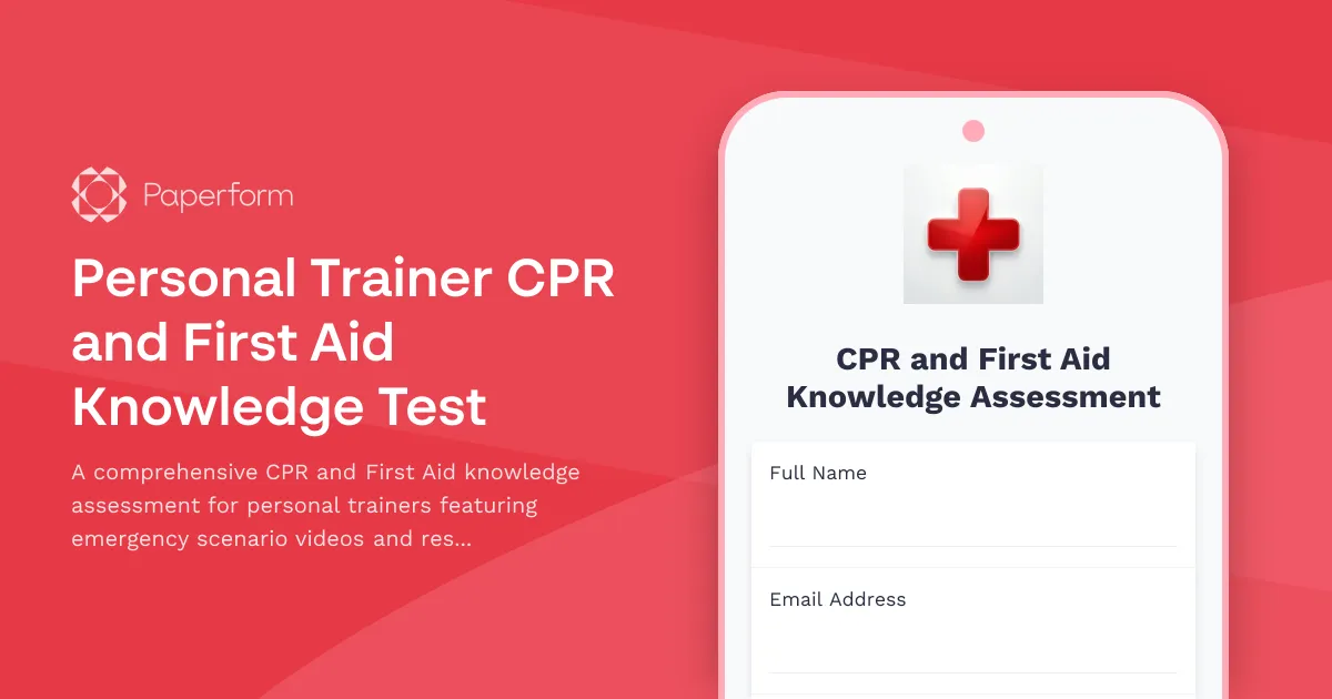 Personal Trainer CPR and First Aid Knowledge Test