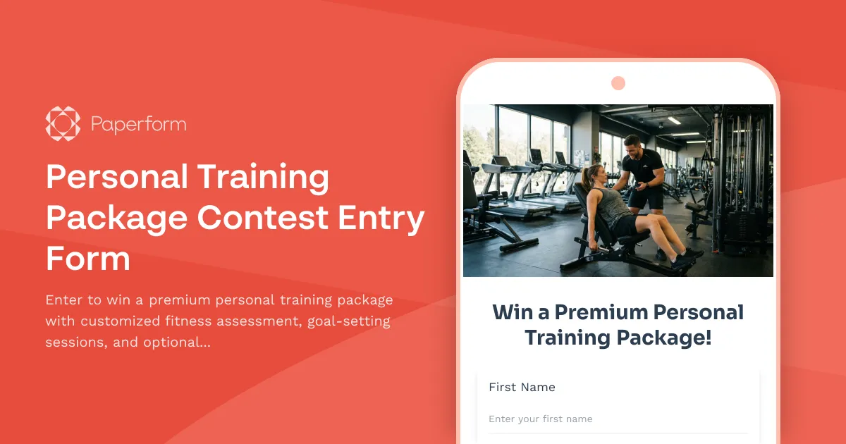 Personal Training Package Contest Entry Form