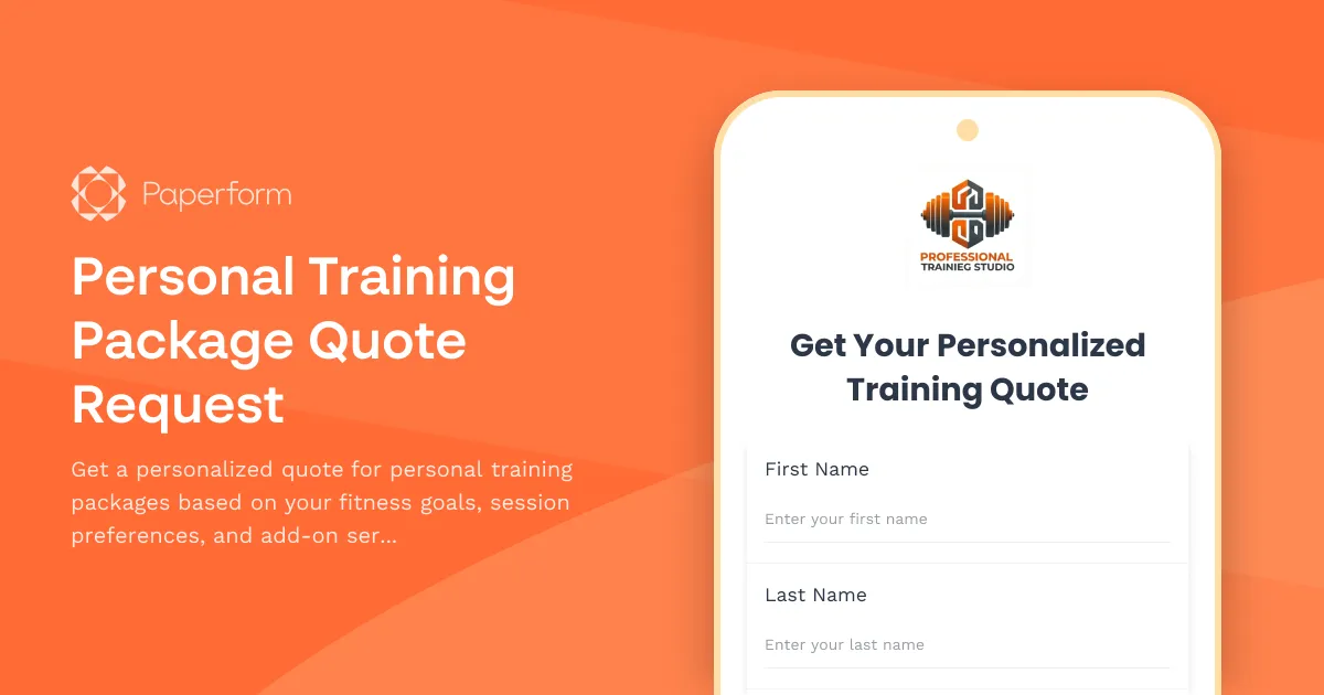 Personal Training Package Quote Request