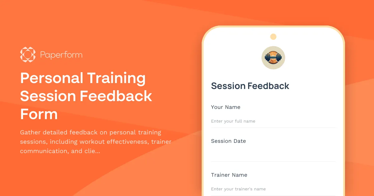 Personal Training Session Feedback Form