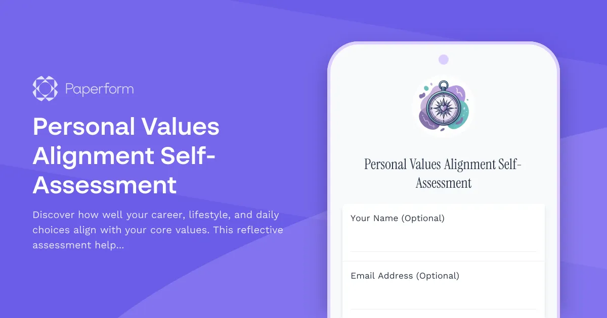 Personal Values Alignment Self-Assessment