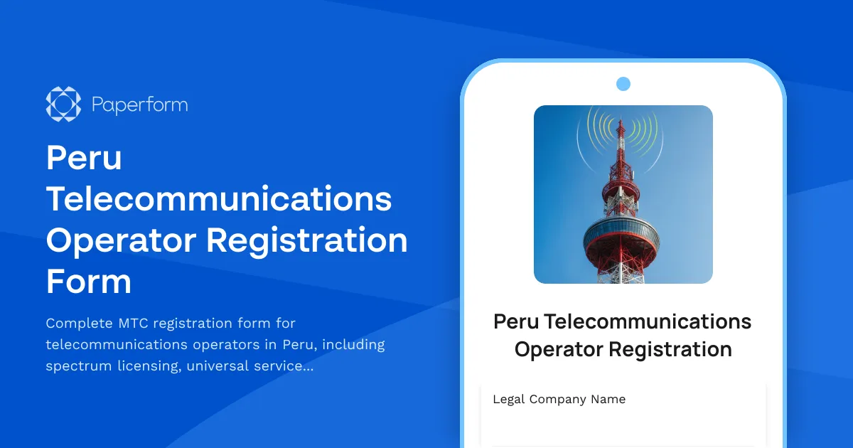 Peru Telecommunications Operator Registration Form