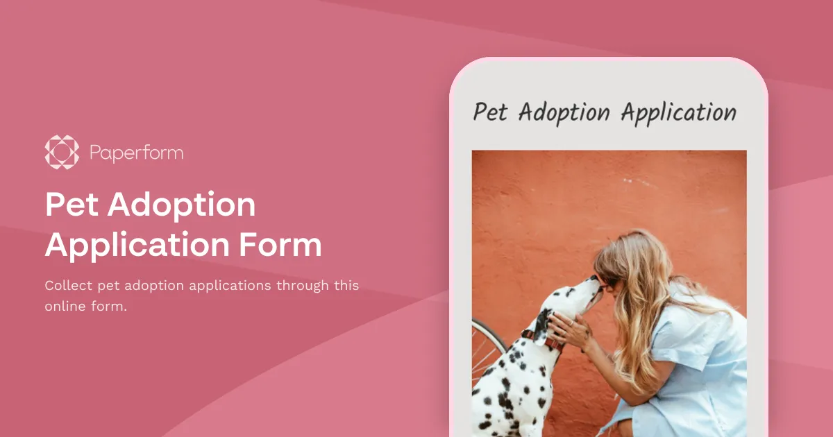 Pet Adoption Application Form