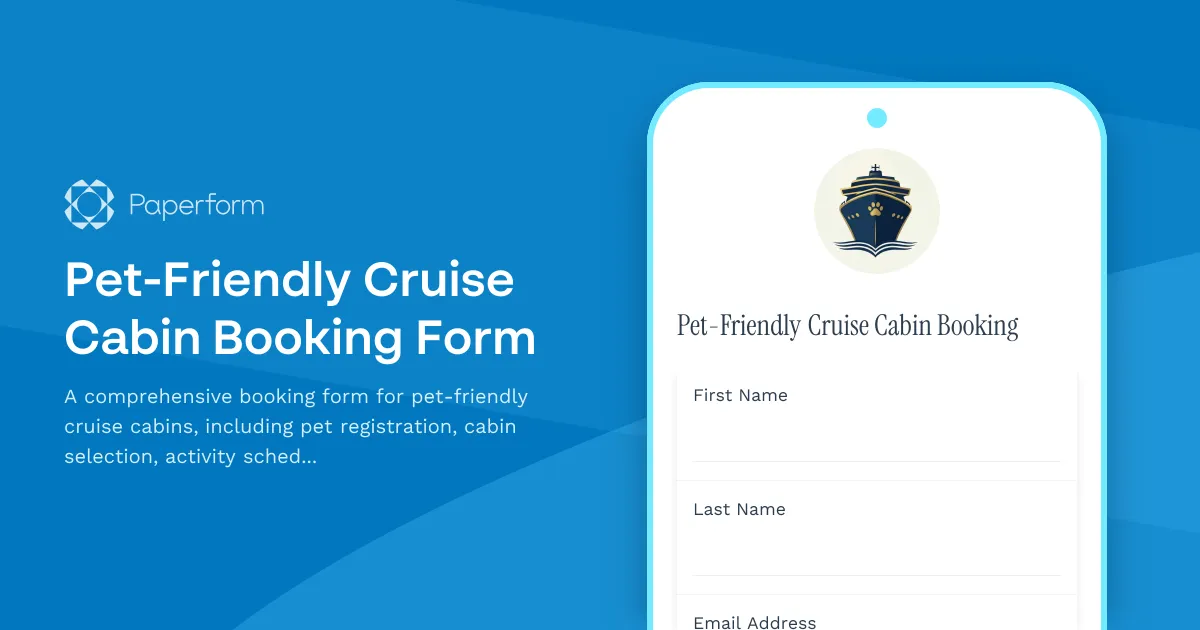 Pet-Friendly Cruise Cabin Booking Form