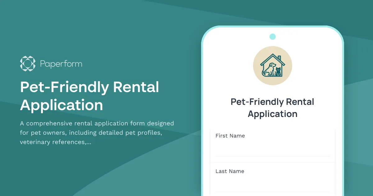 Pet-Friendly Rental Application
