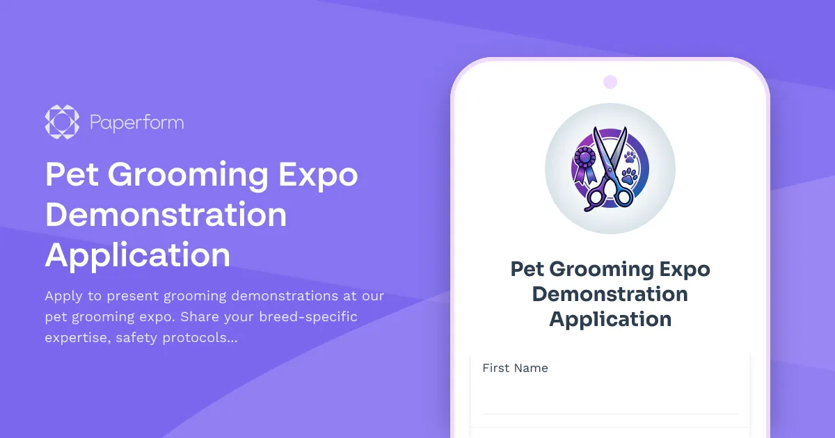 Pet Grooming Expo Demonstration Application