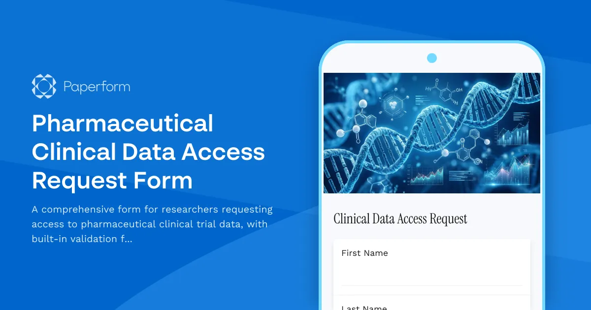 Pharmaceutical Clinical Data Access Request Form
