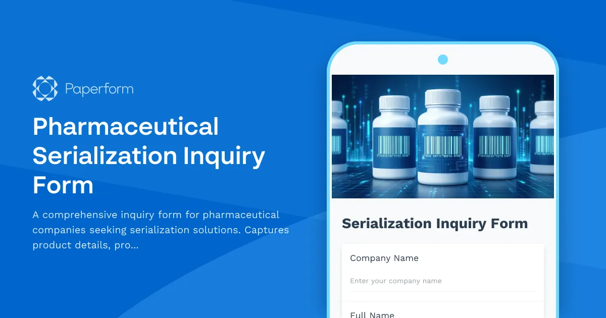 Pharmaceutical Serialization Inquiry Form