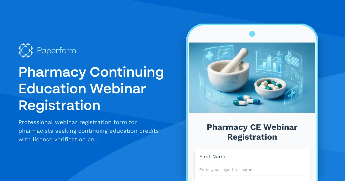 Pharmacy Continuing Education Webinar Registration