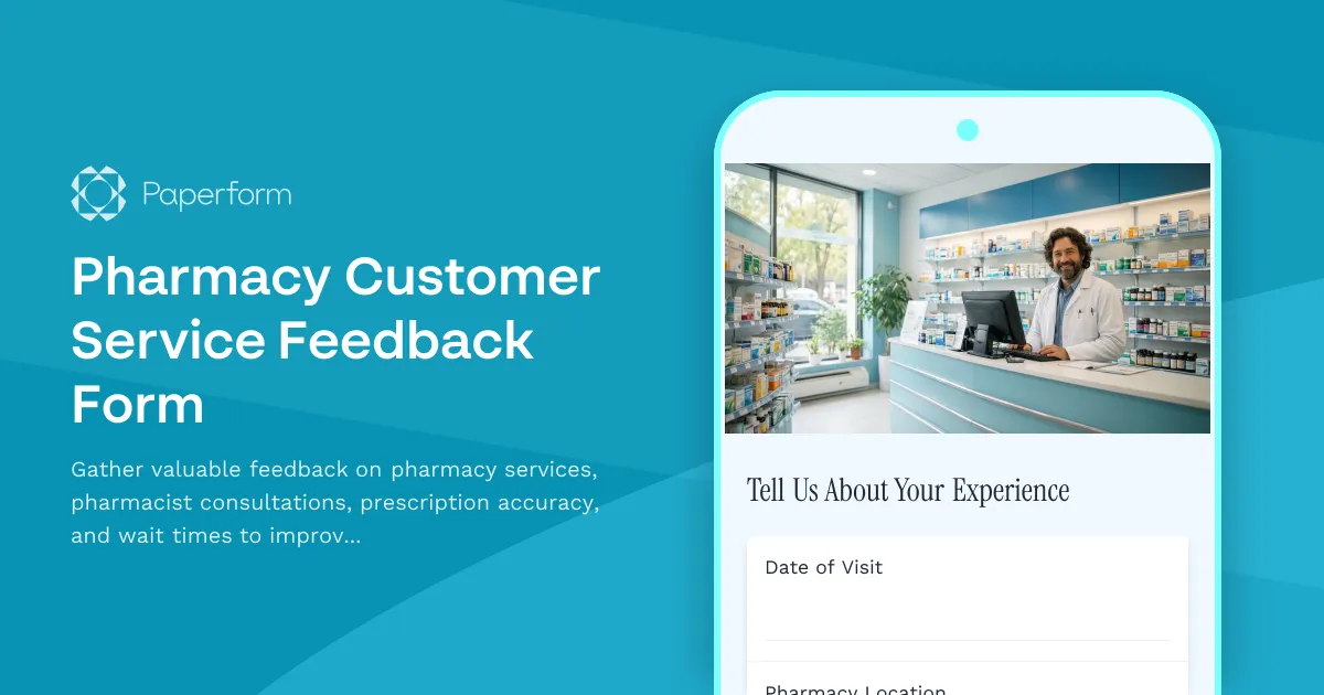 Pharmacy Customer Service Feedback Form