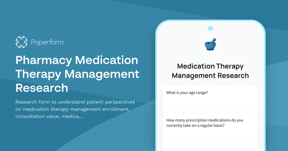 Pharmacy Medication Therapy Management Research