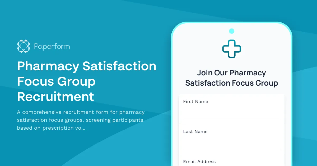 Pharmacy Satisfaction Focus Group Recruitment