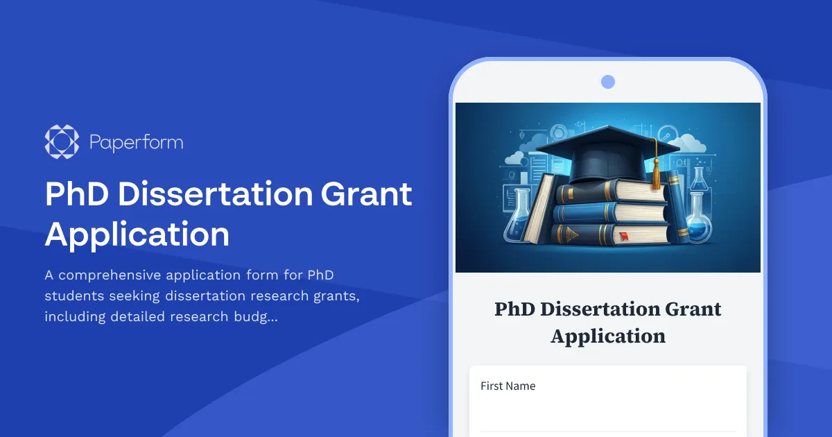 PhD Dissertation Grant Application