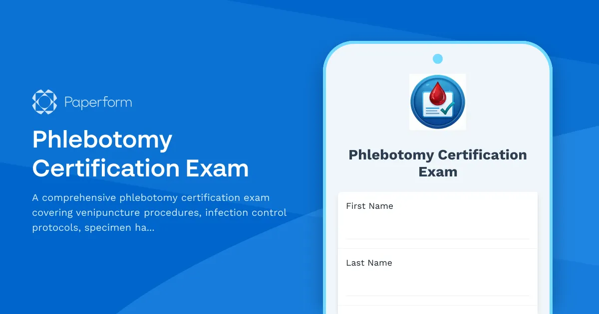 Phlebotomy Certification Exam