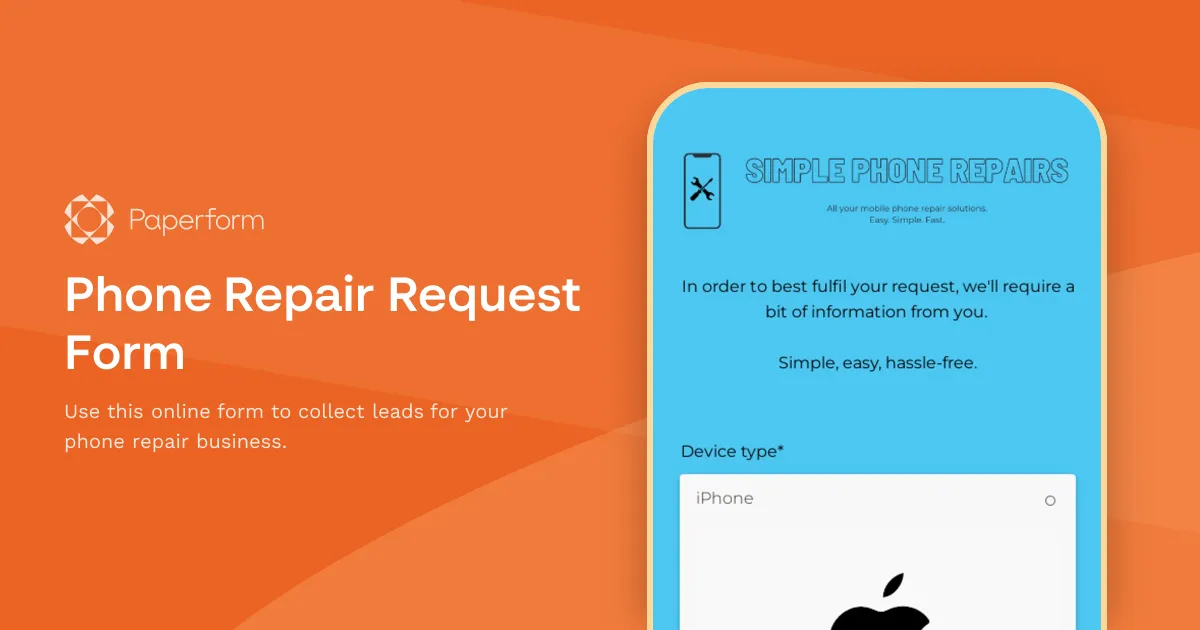 Phone Repair Request Form