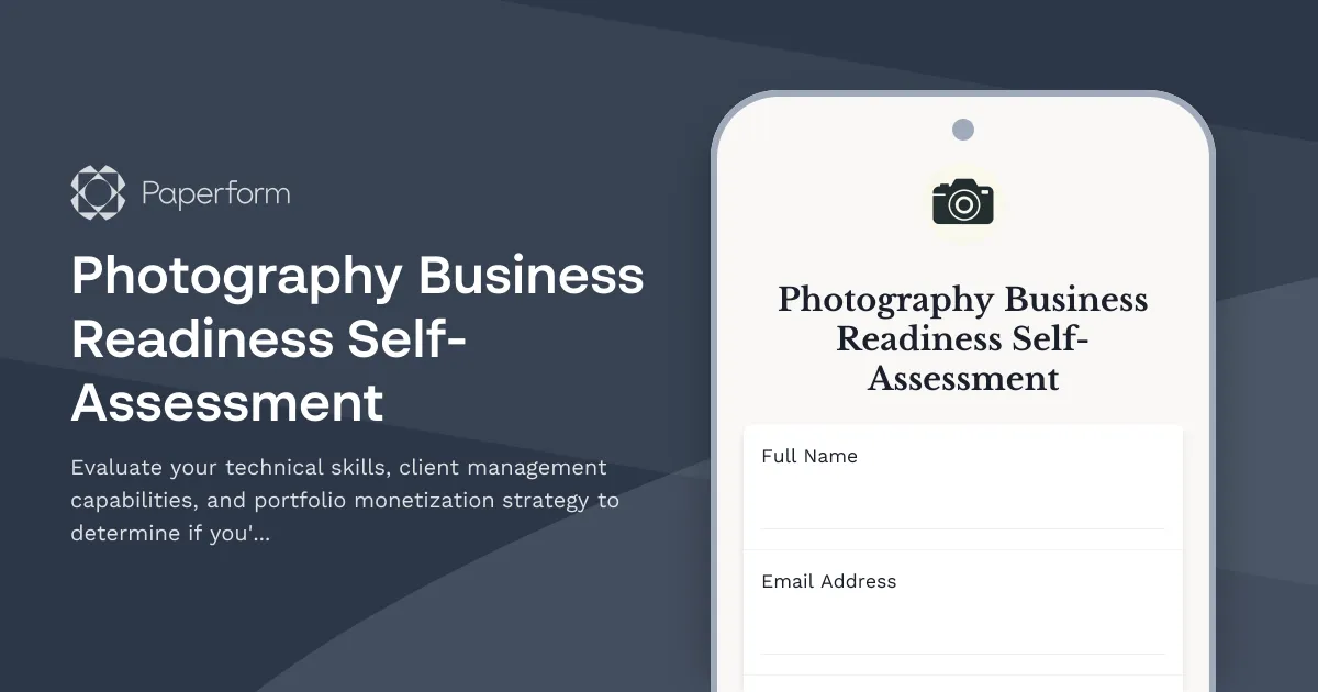 Photography Business Readiness Self-Assessment