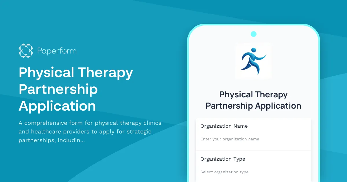 Physical Therapy Partnership Application