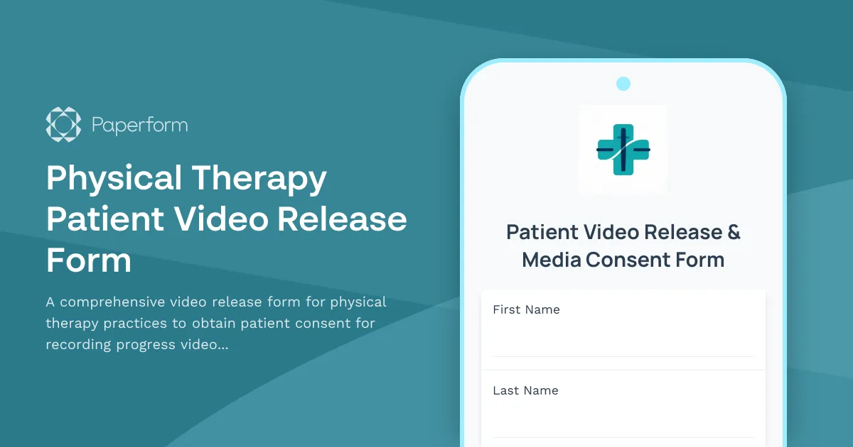 Physical Therapy Patient Video Release Form