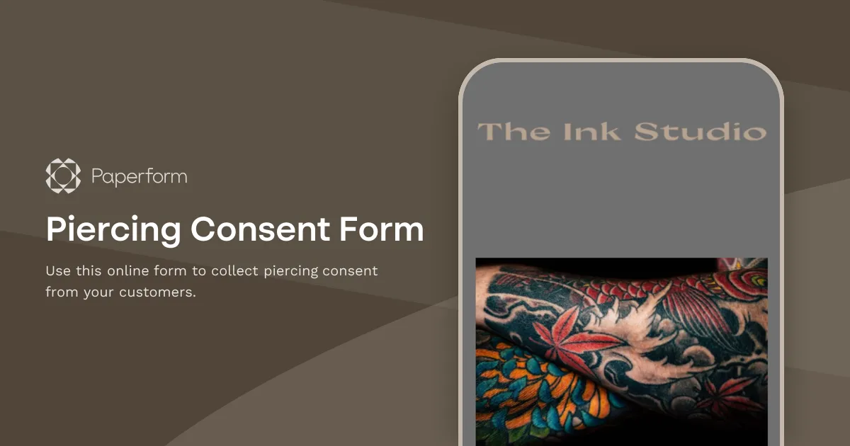 Piercing Consent Form