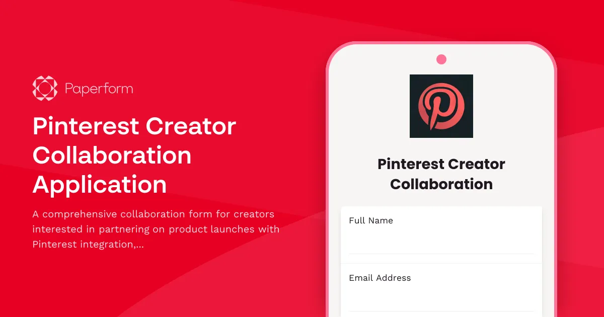 Pinterest Creator Collaboration Application