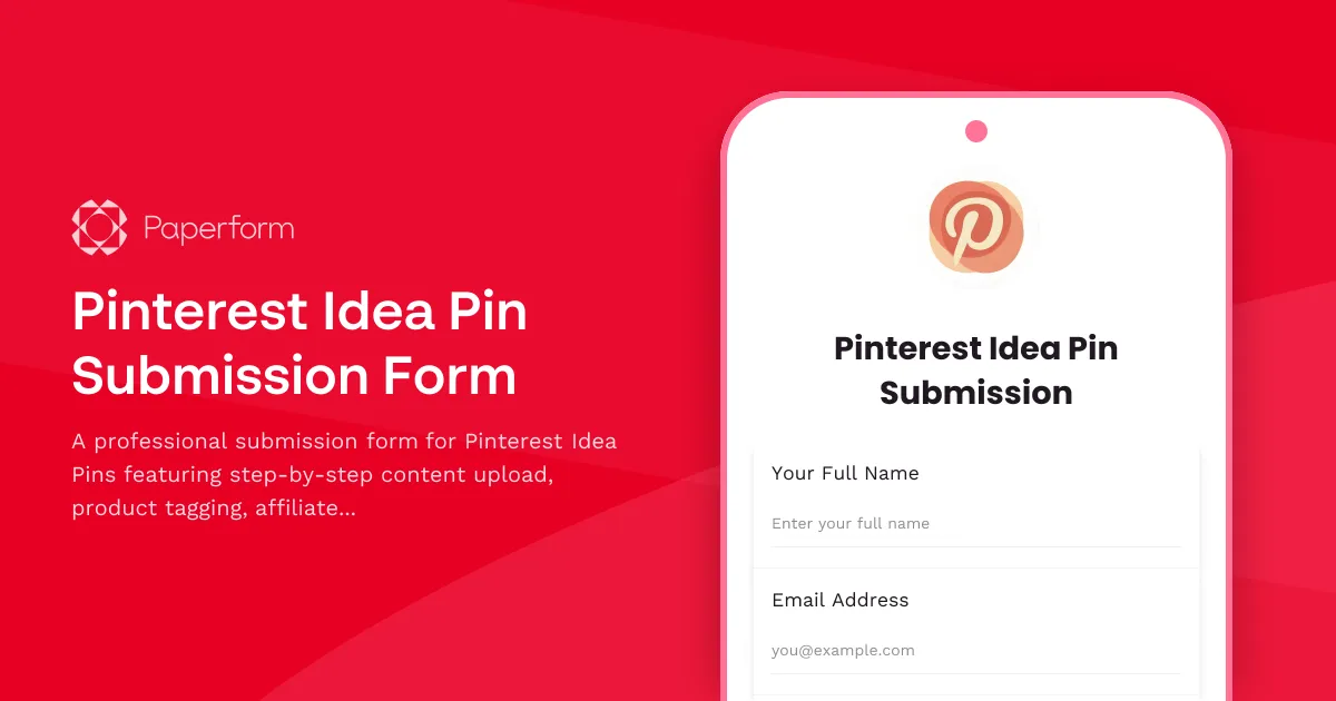 Pinterest Idea Pin Submission Form