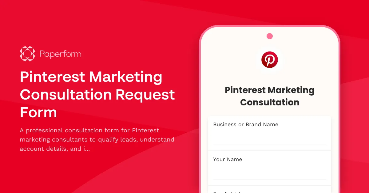 Pinterest Marketing Consultation Request Form