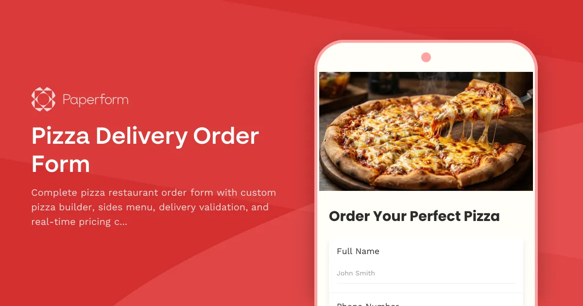 Pizza Delivery Order Form