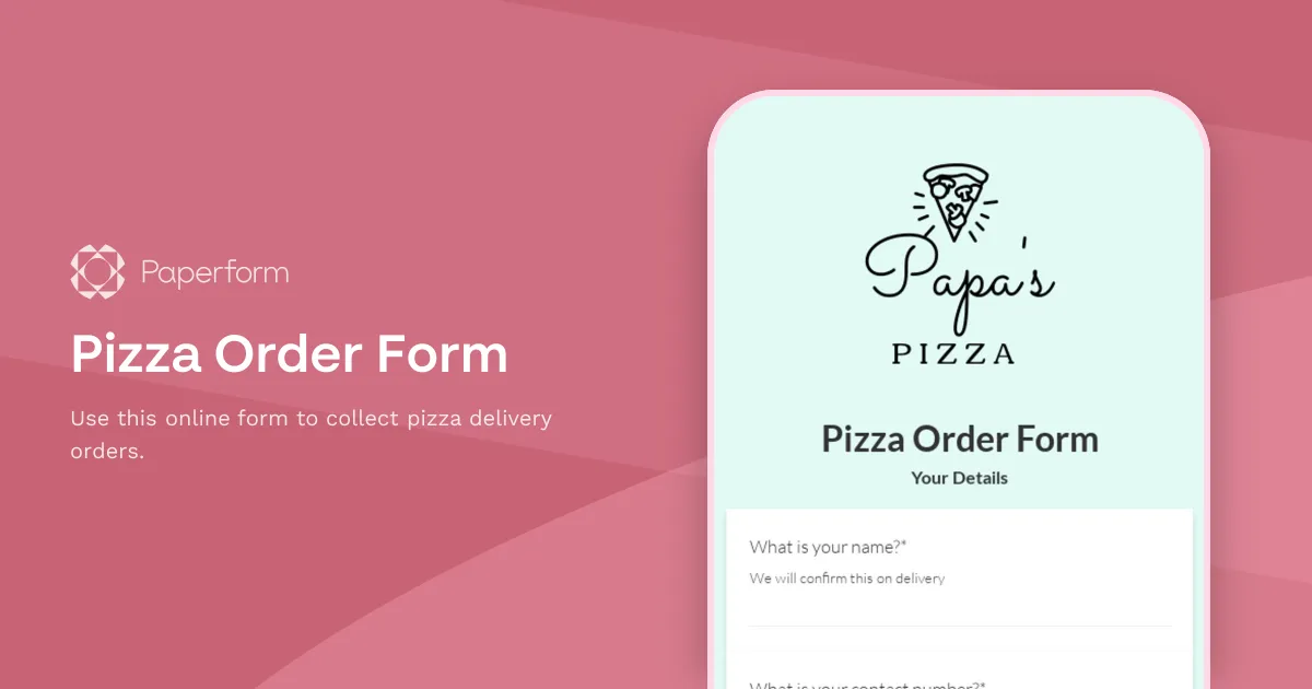 Pizza Order Form