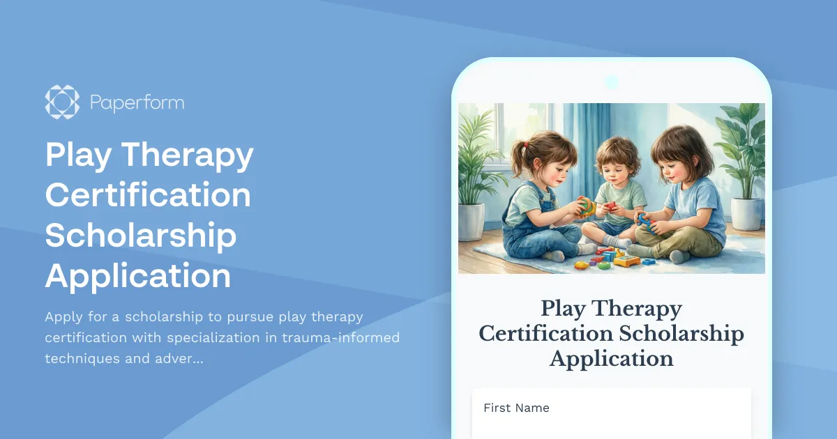 Play Therapy Certification Scholarship Application