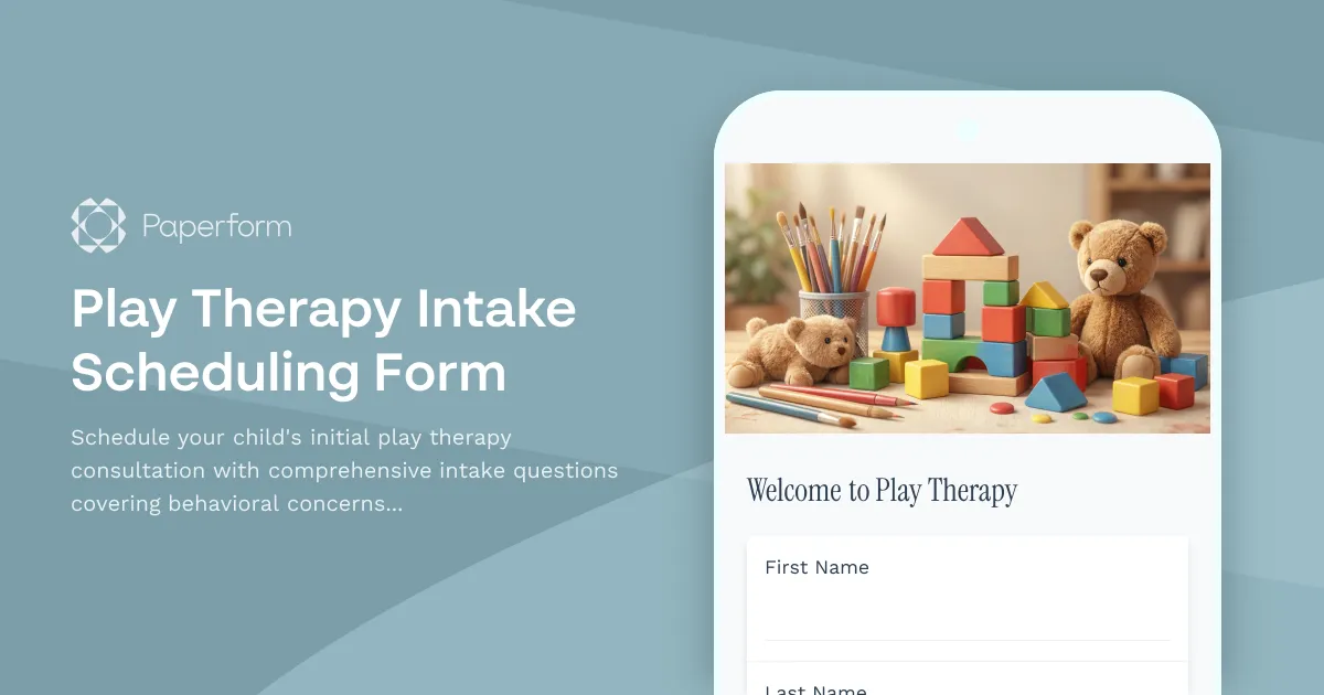 Play Therapy Intake Scheduling Form