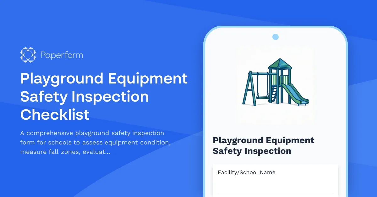 Playground Equipment Safety Inspection Checklist