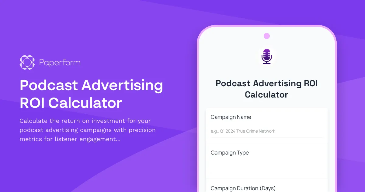 Podcast Advertising ROI Calculator