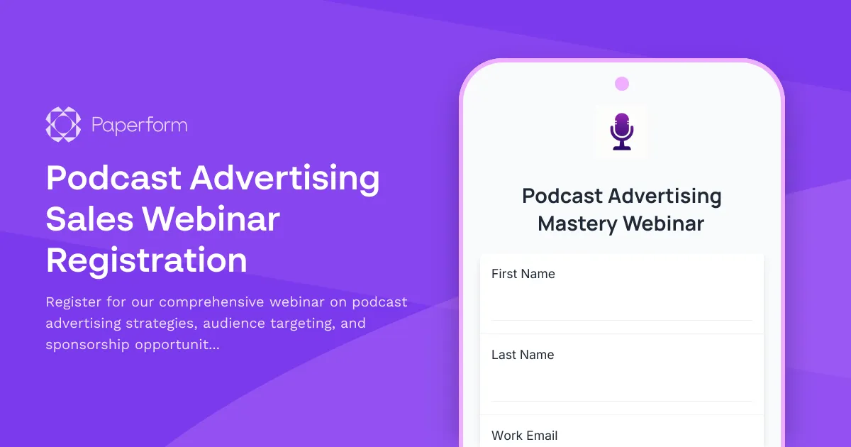 Podcast Advertising Sales Webinar Registration