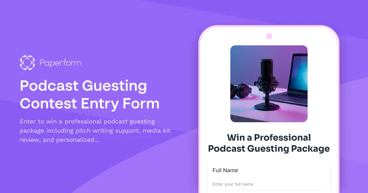 Podcast Guesting Contest Entry Form
