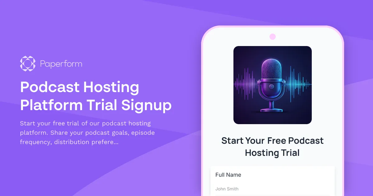 Podcast Hosting Platform Trial Signup