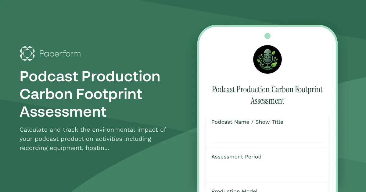 Podcast Production Carbon Footprint Assessment