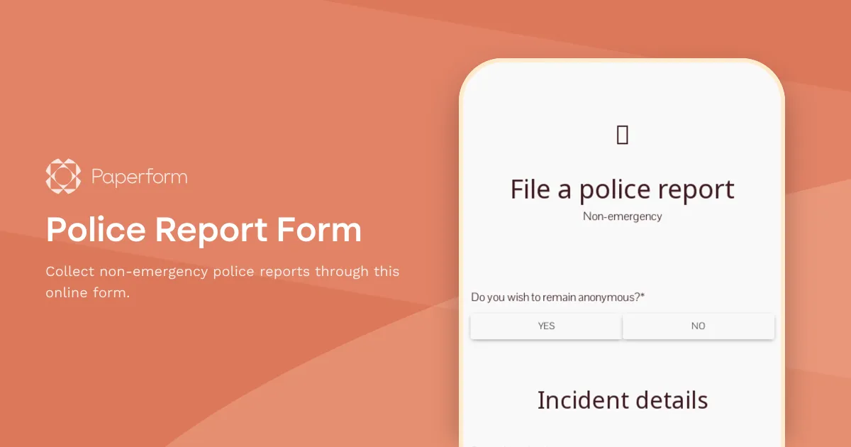 Police Report Form